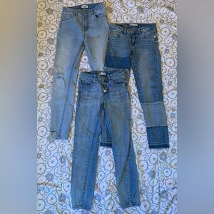 Set of 3 Pair Kids Blue Jeans RSQ Brand Levi’s Size 10 Skinny Stretch EUC